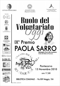 Locandina premio Paola Sarro 2010